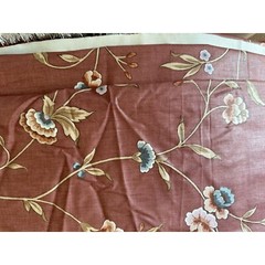 Waverly Div. of Schumacher Screen Print Vat Dye Fabric New 2 large pieces Mauve