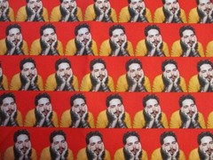 Post Malone singer Images on red 100% Cotton Fabric by the 1/4 Yard : 9″ x 57″