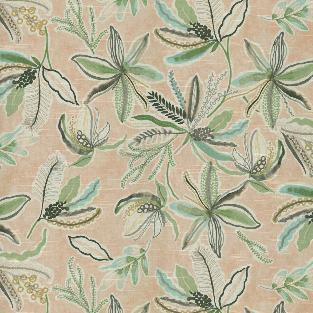 Watercolor P Kaufmann Sunny Daze Blush Pink Floral Fabric By the Yard
