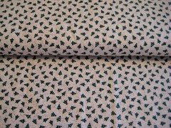 4 yards Season Christmas Cheer mini tiny Trees Green on beige fabric