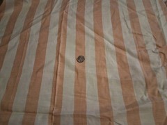 Pink And White Stripes Cotton Polyester Blend Fabric 45″ X 36″