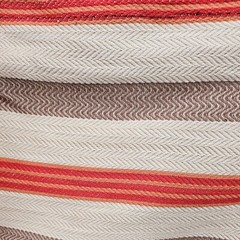 BEIGE BROWN & ORANGE 2″ STRIPE UPHOLSTERY FABRIC HERRINGBONE HEAVY WEIGHT 54″