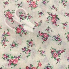 Vintage Florals on Cream Unbranded Cotton Blend Fabric by the HALF YARD 18 x 44