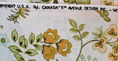 5 YDS 5th Avenue Designs Home Decor Fabric Yellow Jacobean Floral Glazed Cotton