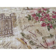 Retired Waverly Sunset Boulevard Fabric 1.8 + Yards CA Landmarks Tea Stained Tan