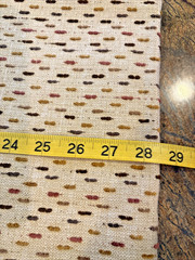 Cotton Slub Upholstery Remnant Beige With Brown Gold Rust Dashes 57”w 33”L