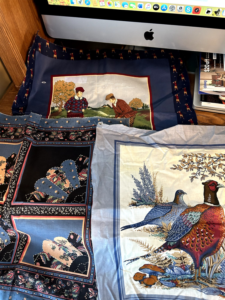 Vtg Cut and Sew Fabric Panel Throw Pillow Size Choice of 3