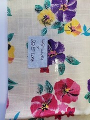 45″ X 22.5″ Floral Cotton Linen Sewing Craft Quilting Fabric Remnant Colorful