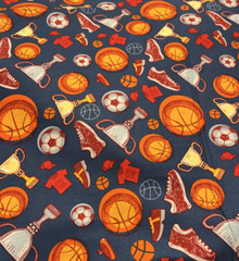 Sports Jerseys &Basketballs Quilters Cotton Durable Medium Weight- 2.5yds X 43”
