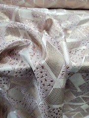 PINK ROSE GOLD Triangle Brocade Fabric Sold By The Yard Textured Metallic Fabric