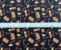 “WOODSMAN” Wood Chopping, Axe, Log 100% Cotton Quilt Fabric ~Yardage or FQ