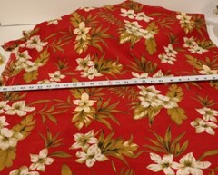 Hawaiian Print, a Multi-c “Silky”,Red Brown Green Red, Browns 3 Yards