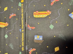 After School Adventures Bus Kite Cat 1 yard 100% Cotton Fabric Free Ship SBB3
