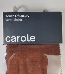 Carole Fabric Upholstery Sample Book Velvet Solids Touch Of Luxury 5×9 #6246
