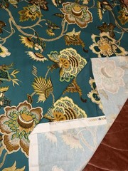 IMAN Teal &Multicolor Floral Print Fabric, $30 For 3 yds