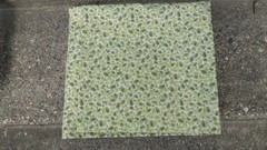 VINTAGE GREEN COTTON FABRIC 2 YARDS PLUS 23 INCHES 44″ SIDE LEAF & ACORN PATTERN