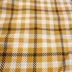 Yellow White Black Plaid Fabric Piece Sewing Craft Textile Material 6 yards