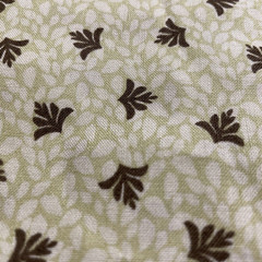 Cotton Fabric Pale and Dark Green Leaf Pattern 1 1/2 Yards 44 Inches