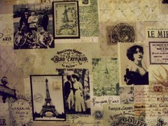 VINTAGE PARIS FRENCH LE MIROIR EIFFEL TOWER COTTON FABRIC BTHY