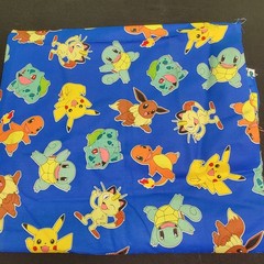 Pokemon Characters Cotton Print Fabric Blue Background 108×44 IN, 3 Yards