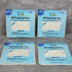 Pellon 300 Thread Count-Ivory Embroidery 100% Cotton Fabric 20″ X 24″ Lot Of 4
