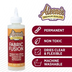Permanent Fabric Adhesive, 4 fl. oz. – No-Sew Fabric Glue for Clothing & Crafts