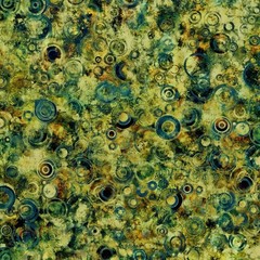 45-inch Echo Circles Cotton Quilter’s Fabric By the Yard Lemon Moss Green Teal