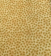 Fabric 5/8 Yard 21″ x 44″ Tan with Gold Leaves Metallic Crafts Quilting