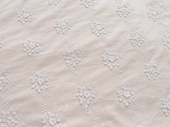 1M Cotton Fabric Floral Cloth 3D Embroidered Flower Costume Tablecloth Craft Sew