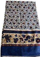 VTG Traditional Indian Floral Block w/ Single Border Print 44″x 133″= 3yds 5″