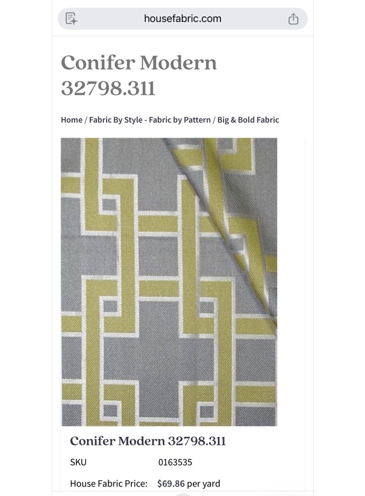 REGAL MODERN GEOMETRIC CITRUS WOVEN ELEGANT UPHOLSTERY Fabric Remnant