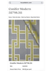 REGAL MODERN GEOMETRIC CITRUS WOVEN ELEGANT UPHOLSTERY Fabric Remnant