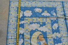 29″ x 44″, Teddy-Bear Baby-Theme on Blue Cotton Panel, SSI/Kylie Kreations,M6915