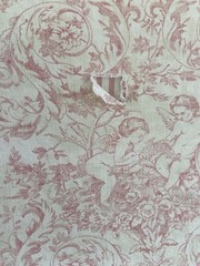 Pink Cherib Toile+Stripes Duvet Cover 84×84 CUTTER Nancy Koltes Fine Linen Italy