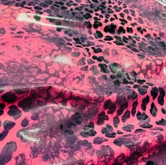 Spandex Fabric 4-Way Stretch Animal Print Snake Pink By The Yard for Swimwear