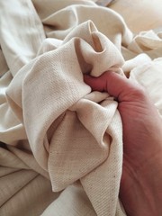 Natural Oatmeal Linen Fabric by yard 6.7Oz Soft Organic Blend —Sewing,Clothing