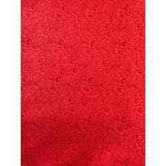 Classic Cottons 2005 Red Fabric with Black Floral Pattern BTY