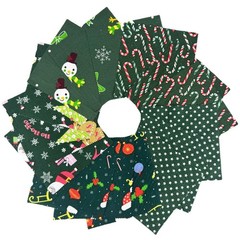 42Pcs Christmas Charm Pack Fabric Squares 5×5 Inch Pre-Cut Quilting Bundle