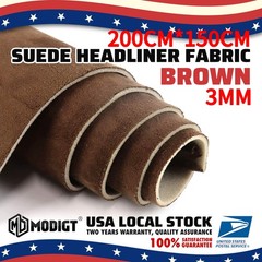 Premium 3MM Brown 200cm*150cm Headliner Fabric Foam Backed Upholstery Suede
