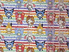 Custom 100% Cotton Woven Fabric Hello Kitty Sanrio Bears By The 1/4 Yard 9×56