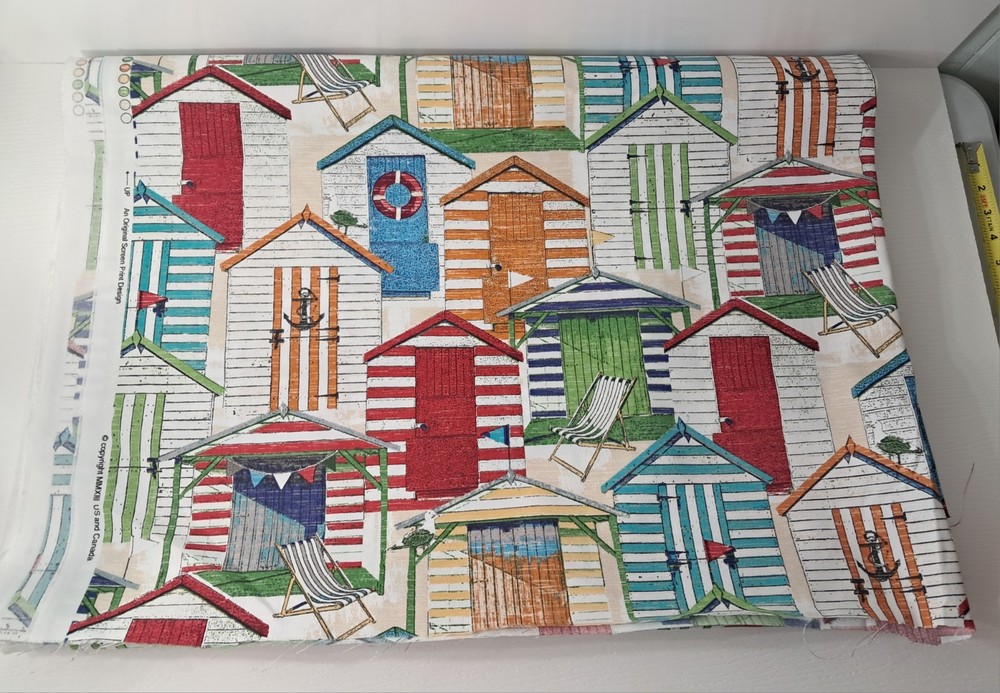 Richloom Solarium Beach Huts Cabana Fabric 4.5 Yards Lx54″W Polyester Waterproof