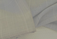PURE WOOL SUPER 150’s LIGHT BEIGE GLEN CHECK LUXURY TAILORING MADE IN ITALY E26