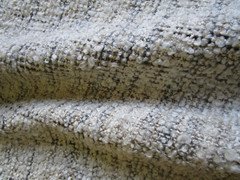 KARMIN in Mineral 4.16 yds Fluffy loop Boucle Upholstery Fabric Ivory Beige Grey