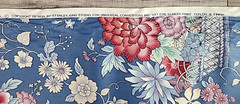 Stanley King Studio Large Floral Basket Blue Red Chintz Fabric BTY x 54″L