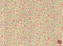 Yellow Pink Blue Green COUNTRY FLORAL: 100% Quilting Cotton Fabric, By the Yard