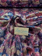 Digitally Printed Stretch Sequin on Spandex Fabric Sold BTY “Purple/Blue Floral”