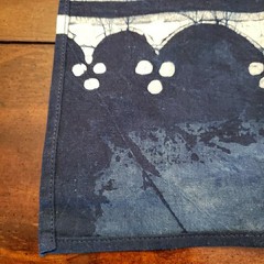 Peacock Floral Batik Fabric Chinese Indigo Cotton Y2K from Shanghai Museum 57×35