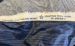 BLUE Waverly Palace MOIRE Home Decor 100% Cotton Fabric Remnant 40″ X 13.4 YDS