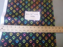 Multicolored Paw Print Cotton Fabric – 14 INCHES WIDE and 36 INCHES LONG