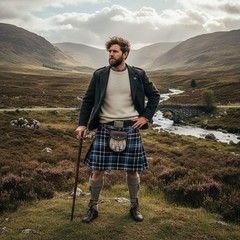 Clark Modern Tartan Fabric Poly Viscose Wool Free – Multiple Sizes Available